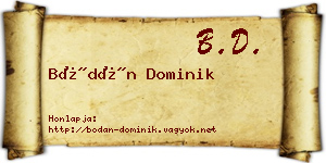 Bódán Dominik névjegykártya