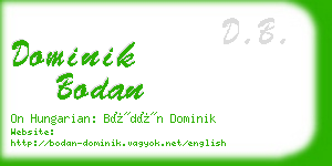dominik bodan business card